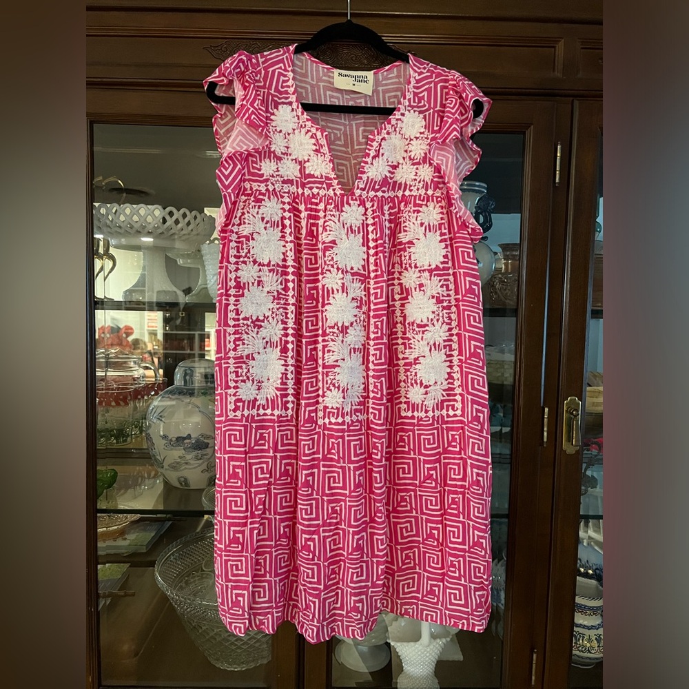 Savanna Jane pink embroidered dress